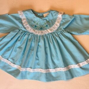 Vintage Blue Kids Casual Dress